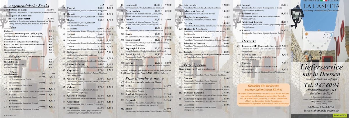 Menu Ristorante Pizzeria La Casetta-2