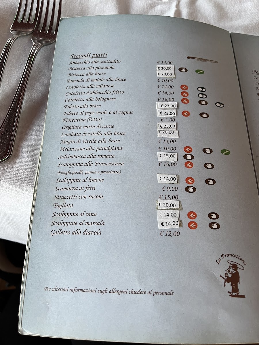 Menu Ristorante Pizzeria La Francescana-10