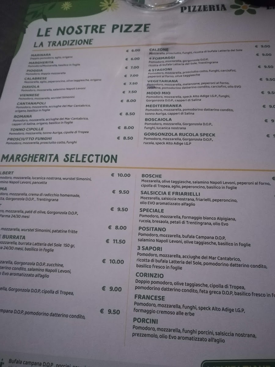 Menu Ristorante Pizzeria La Margherita-10