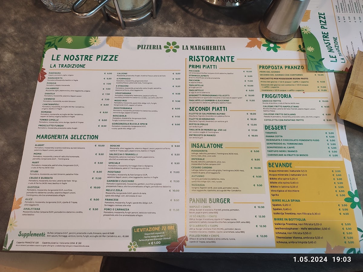 Menu Ristorante Pizzeria La Margherita-2