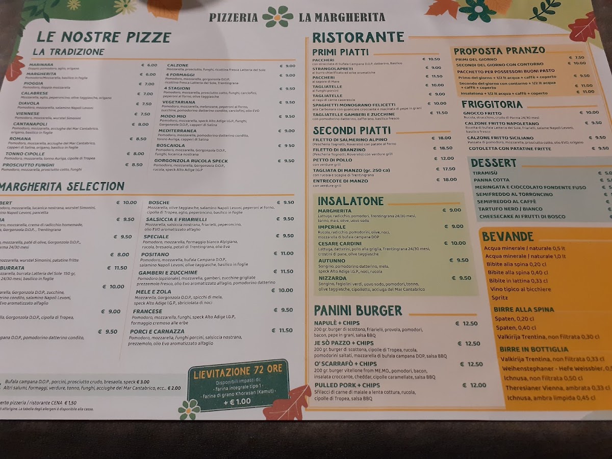 Menu Ristorante Pizzeria La Margherita-7