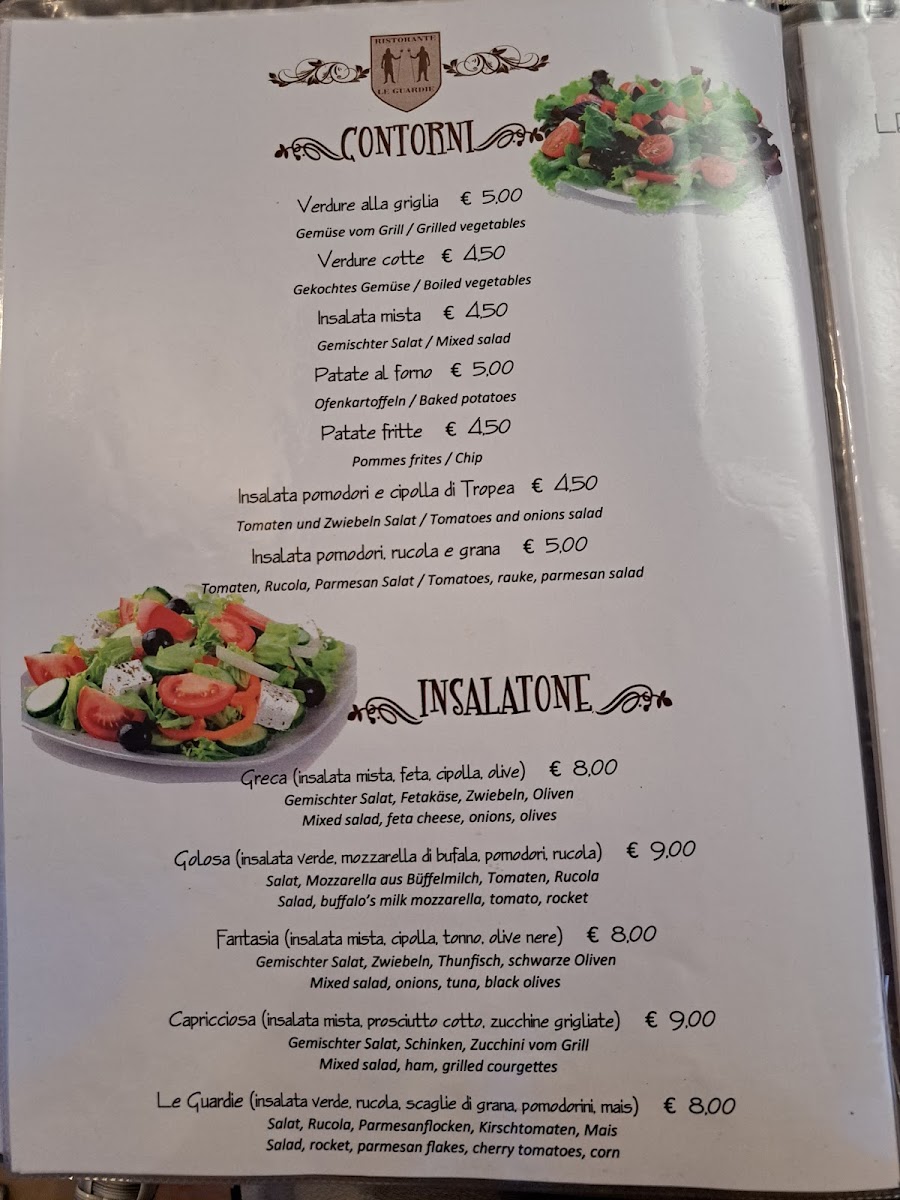 Menu Ristorante Pizzeria Le Guardie-10