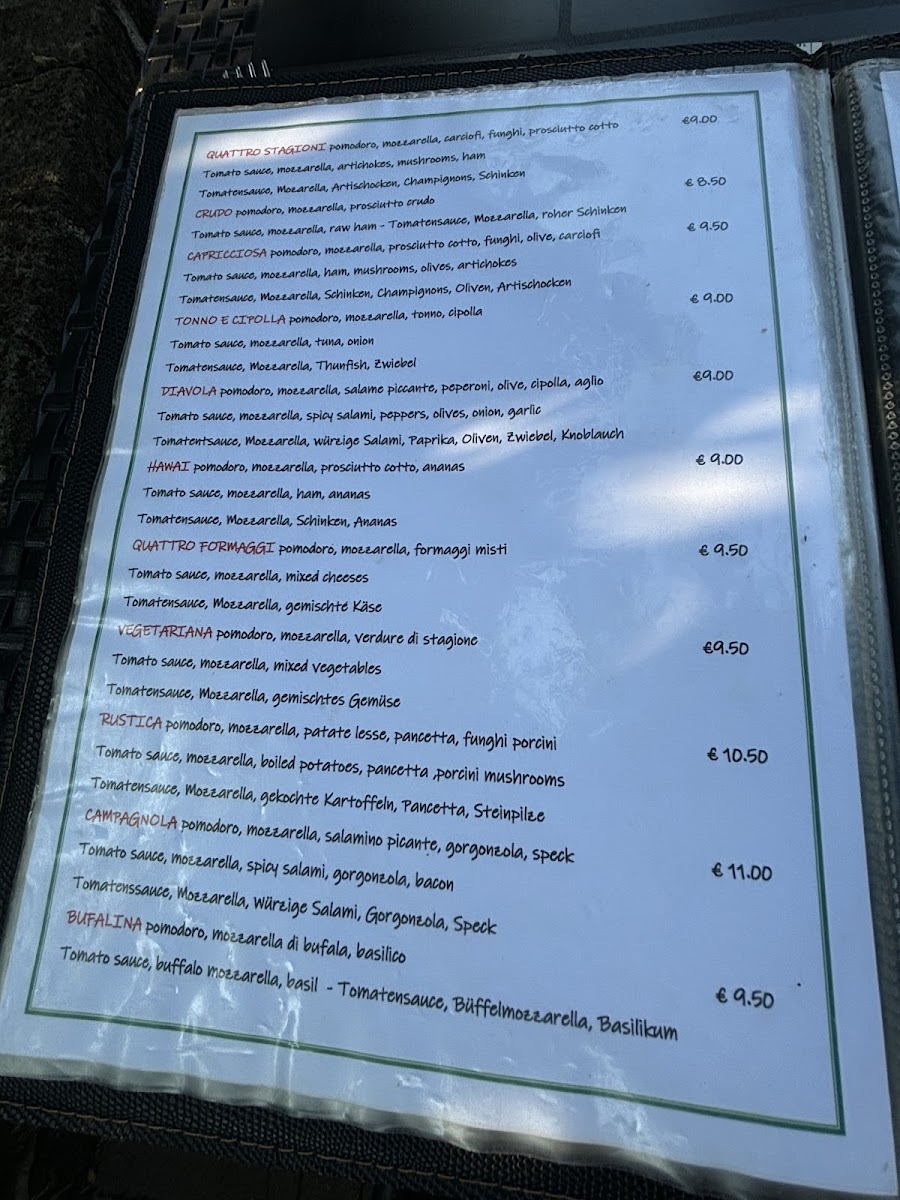 Menu Ristorante Pizzeria Le Pergole-1