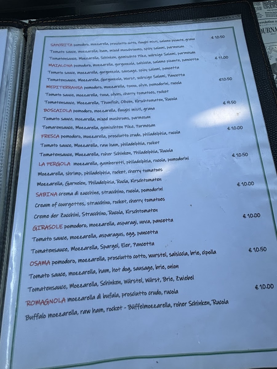 Menu Ristorante Pizzeria Le Pergole-8