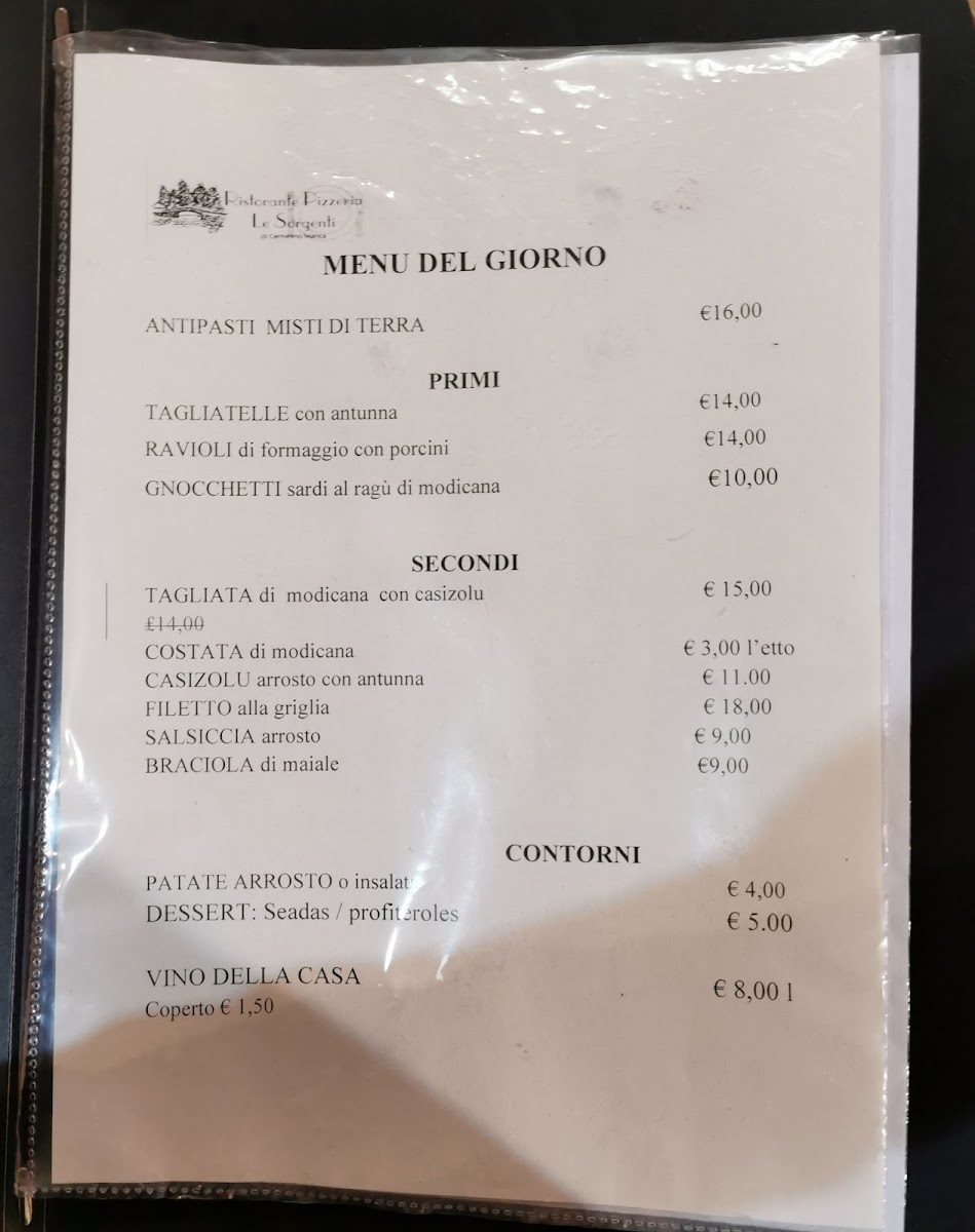 Menu Ristorante Pizzeria Le Sorgenti - Fraz.s.leonardo De Siete Fuentes-2