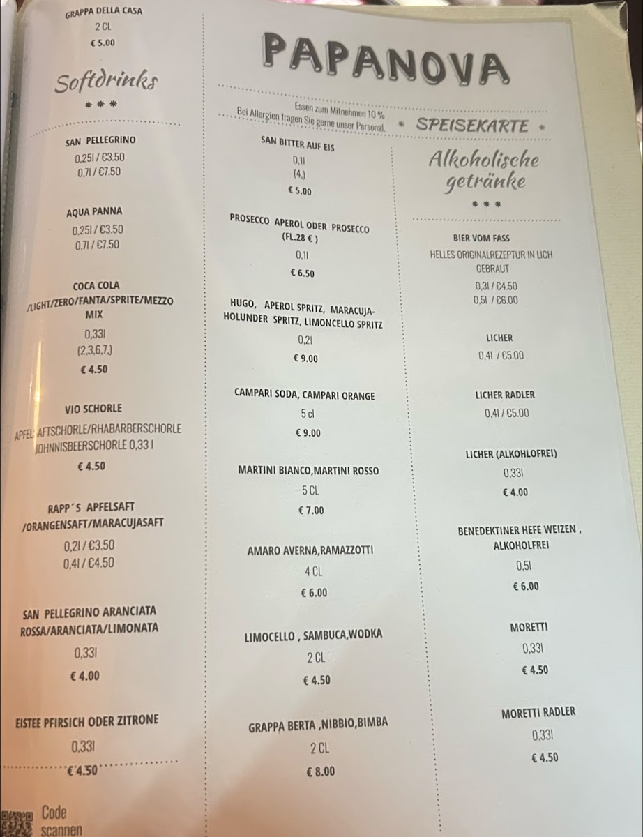 Menu Ristorante Pizzeria - Papanova-2