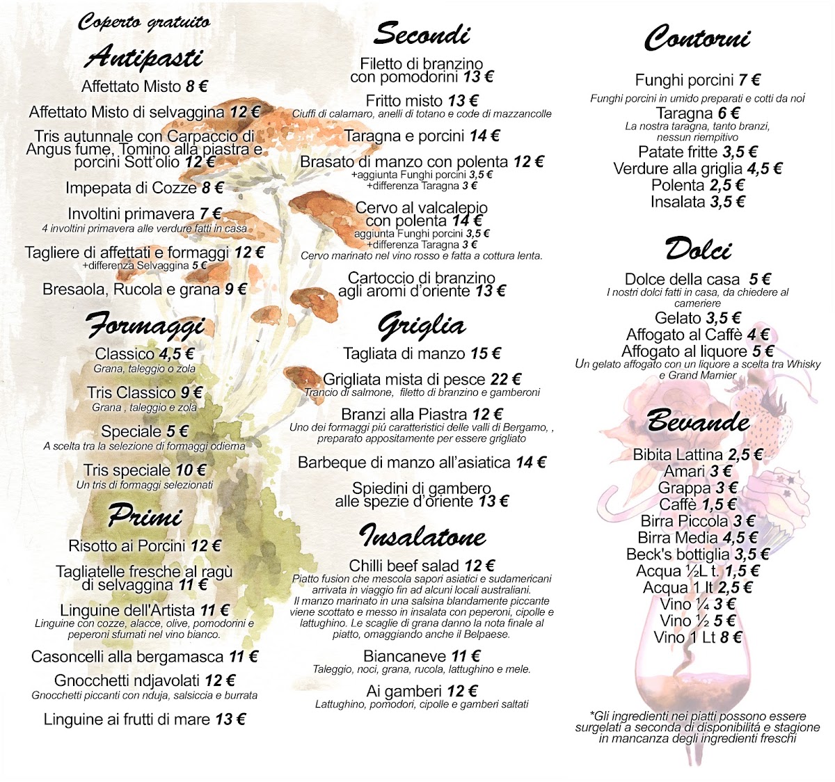 Menu Ristorante Pizzeria Taverna Covo Dell'artista-1