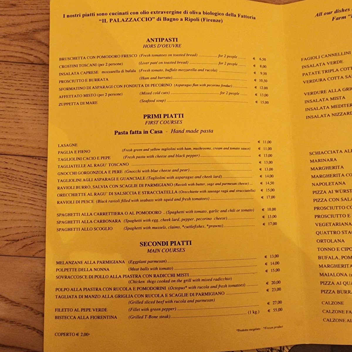 Menu Ristorante Pizzeria Yellow Bar Firenze-7