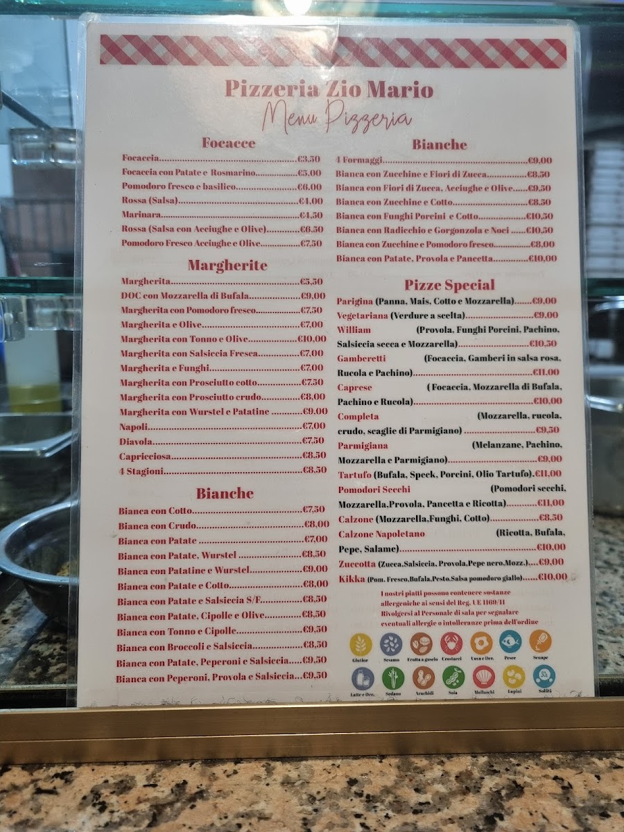 Menu Ristorante Pizzeria Zio Mario-1