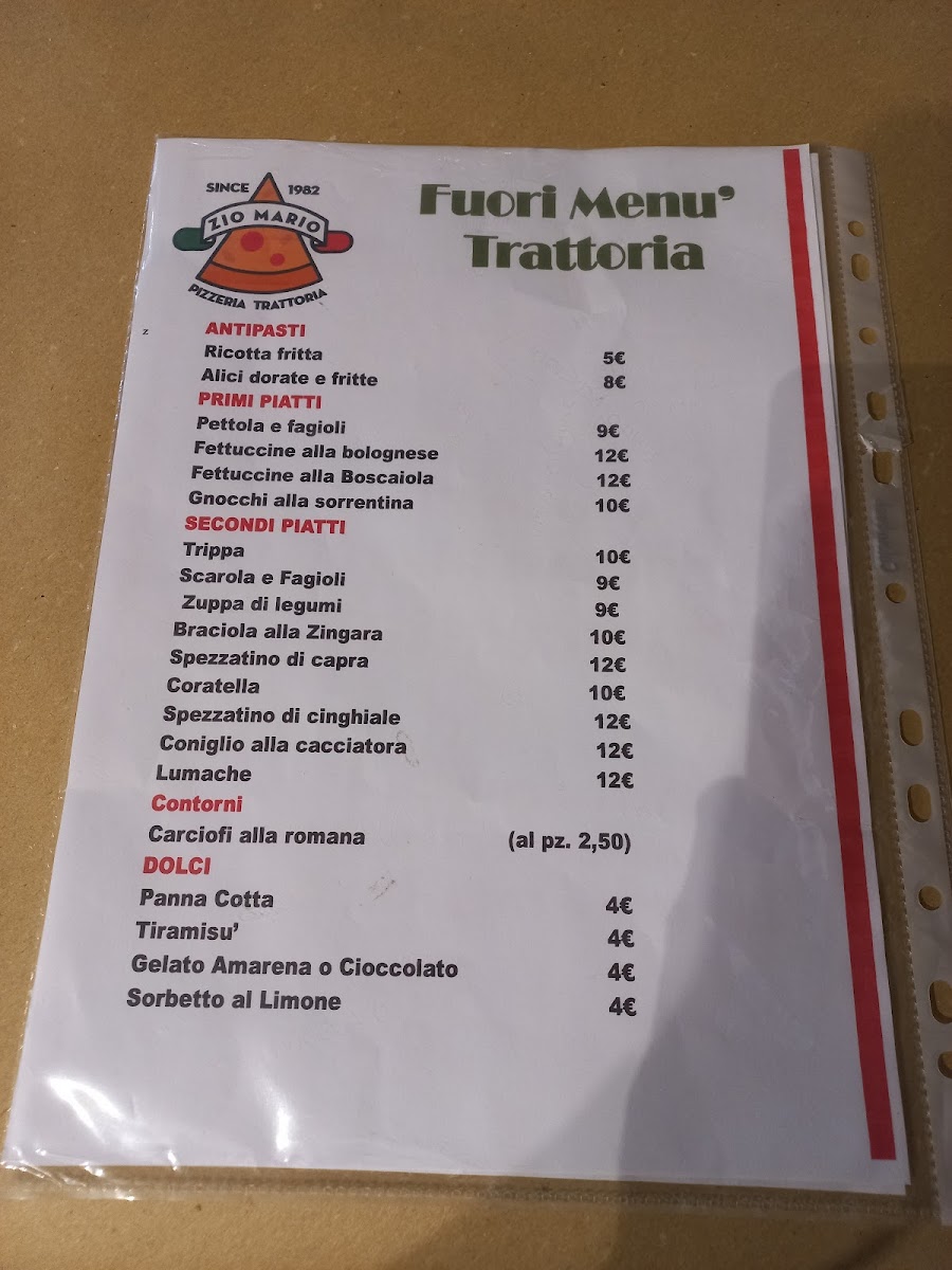 Menu Ristorante Pizzeria Zio Mario-3