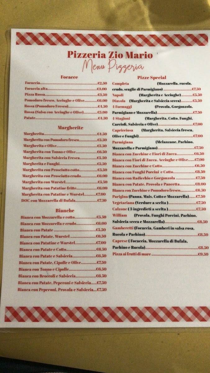 Menu Ristorante Pizzeria Zio Mario-6