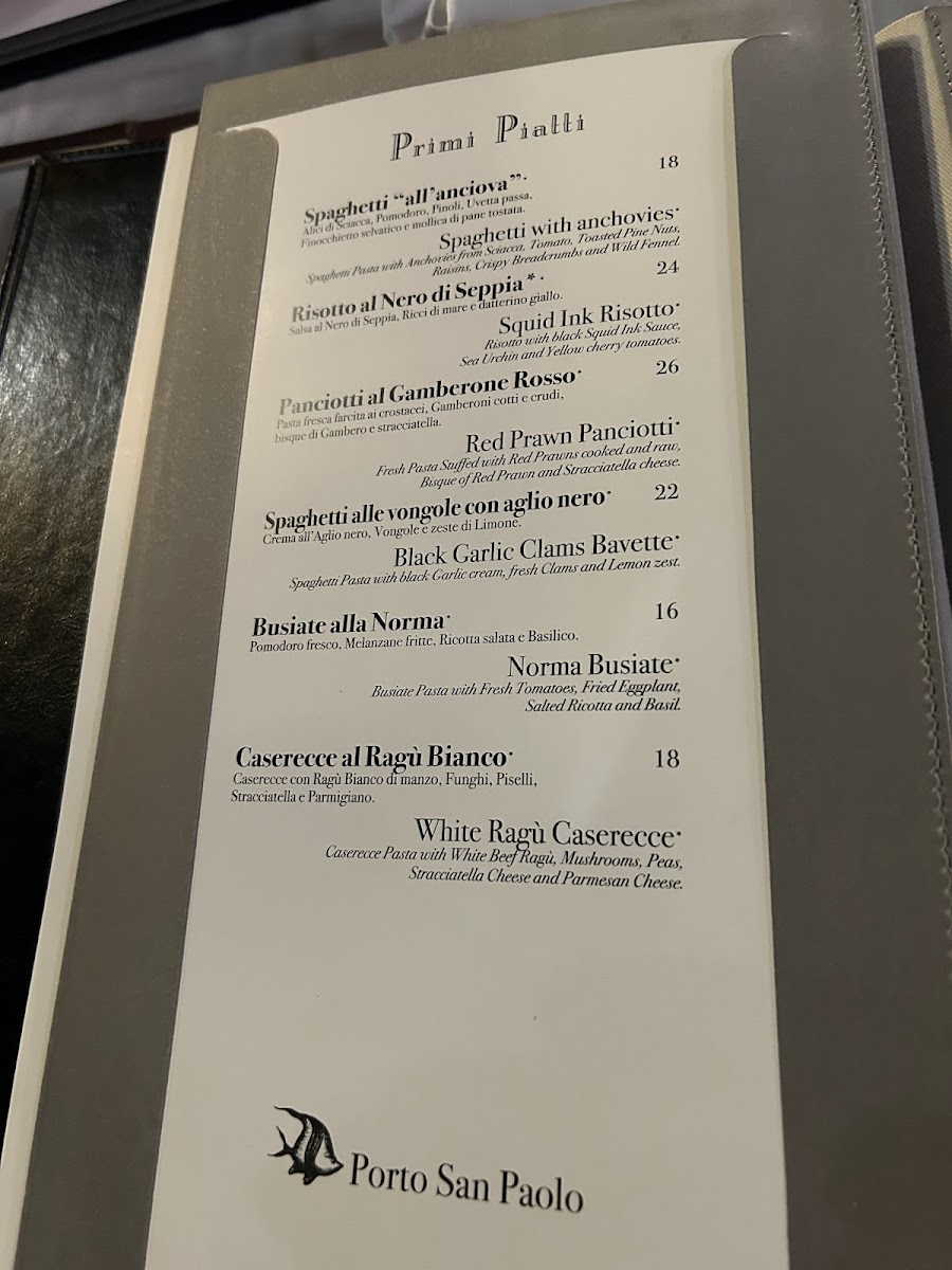 Menu Ristorante Porto San Paolo-2