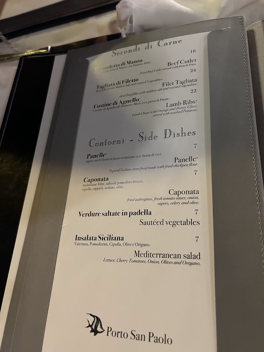 Menu Ristorante Porto San Paolo-4