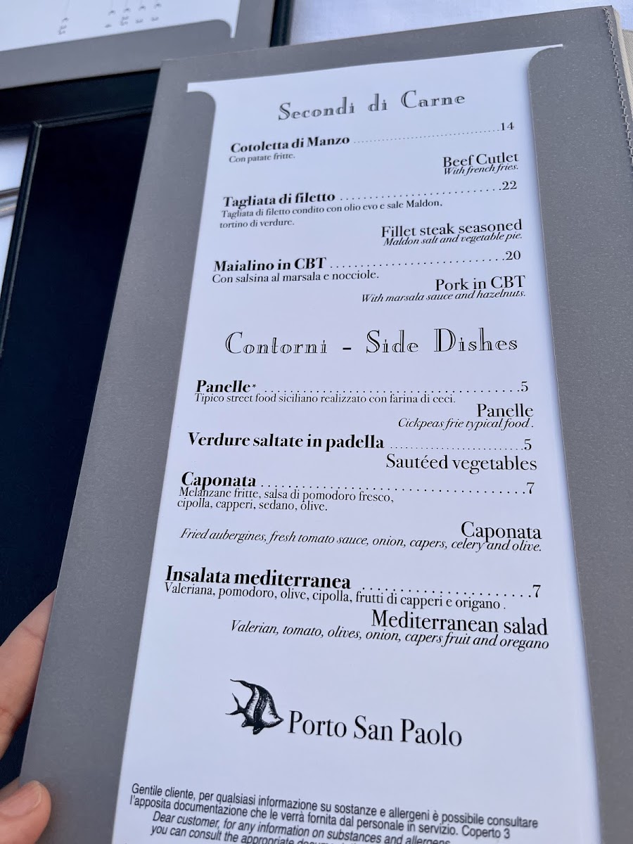 Menu Ristorante Porto San Paolo-7
