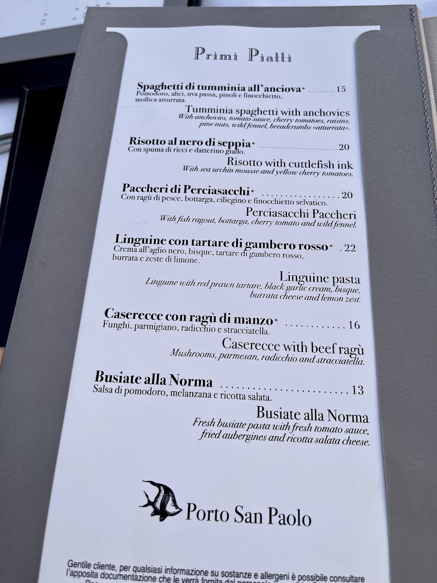 Menu Ristorante Porto San Paolo-8