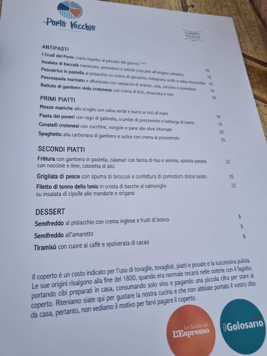Menu Ristorante Porto Vecchio-1