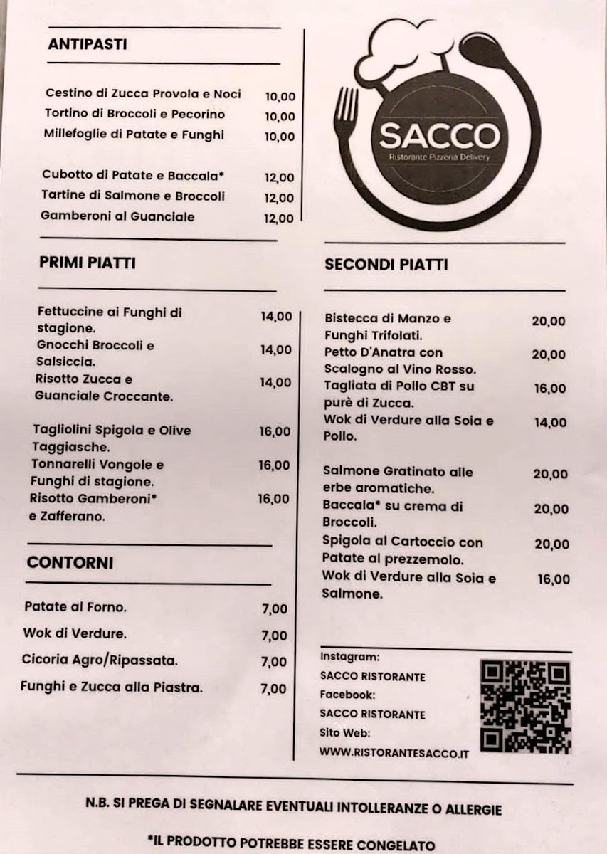 Menu Ristorante Sacco-7