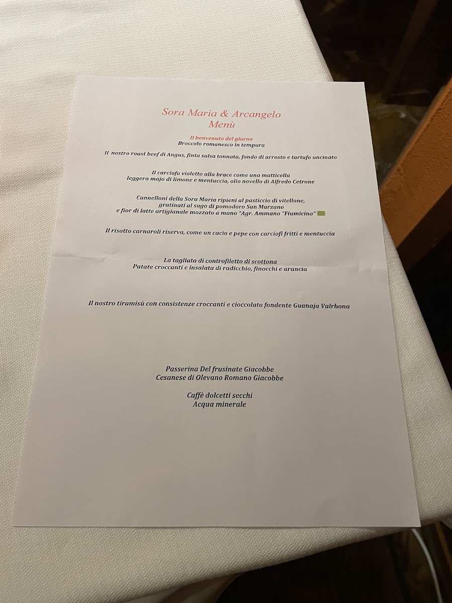 Menu Ristorante Sora Maria E Arcangelo-4