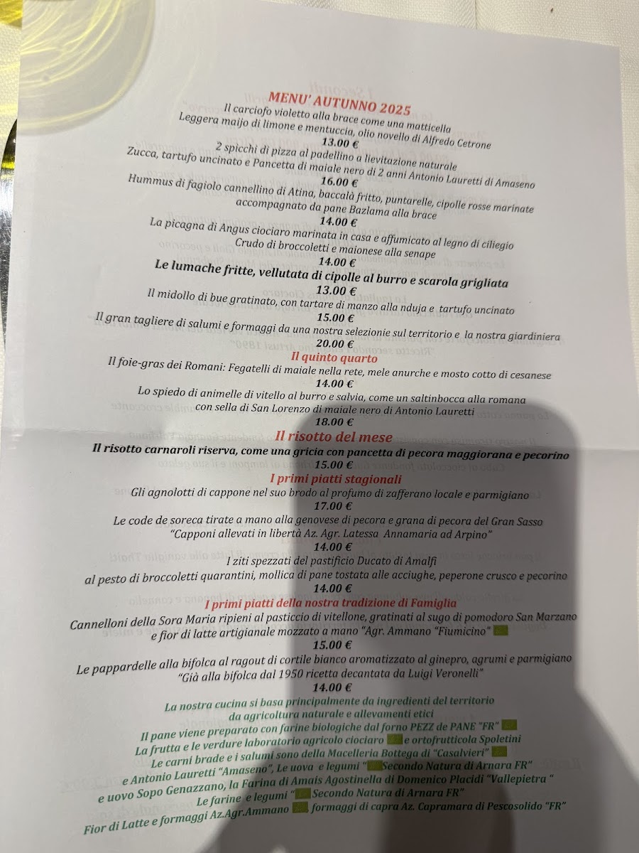 Menu Ristorante Sora Maria E Arcangelo-5