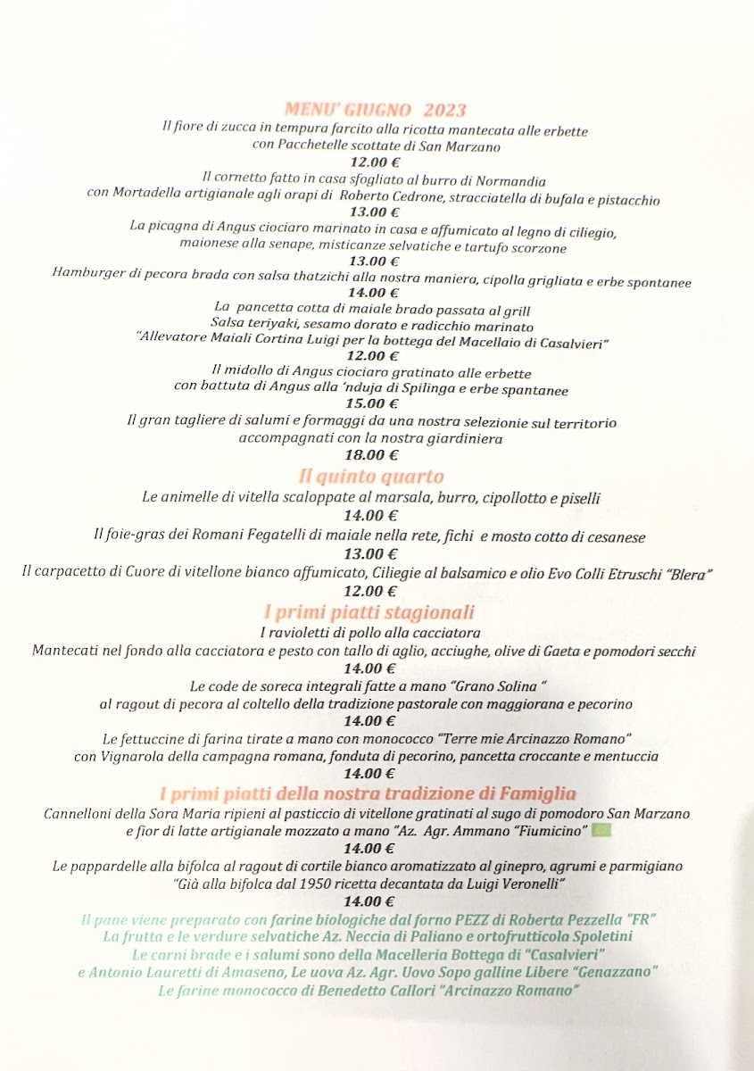 Menu Ristorante Sora Maria E Arcangelo-7