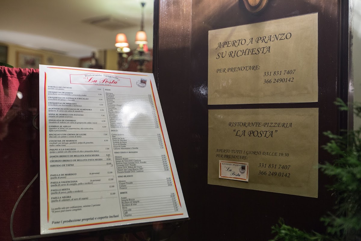 Menu Ristorante Spagnolo La Posta-1