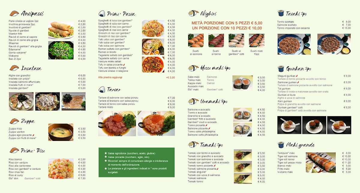 Menu Ristorante Take-6