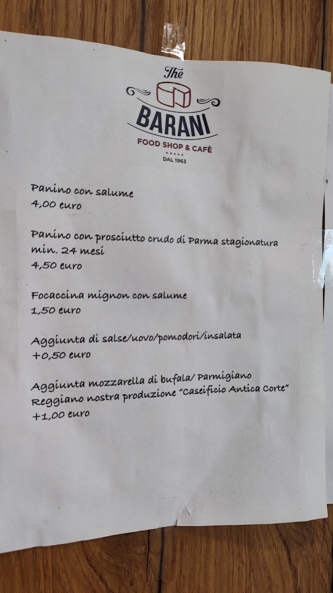 Menu Ristorante The Barani Food Shop & Cafè-3