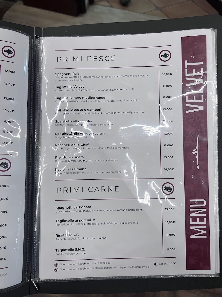 Menu Ristorante Velvet Bolognetta-9