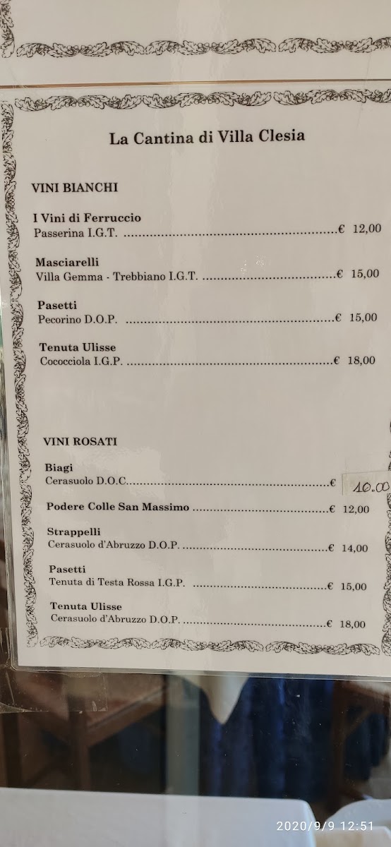 Menu Ristorante Villa Clesia-10