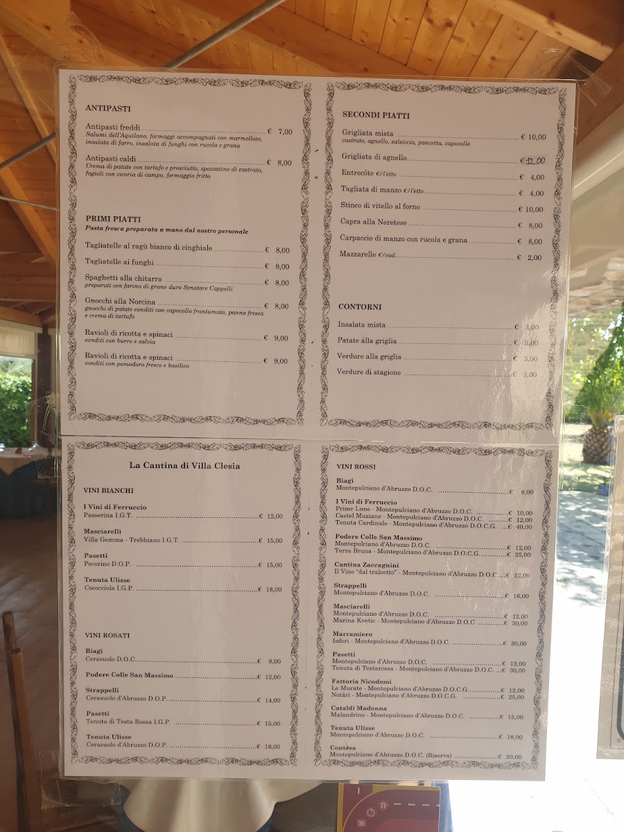 Menu Ristorante Villa Clesia-3