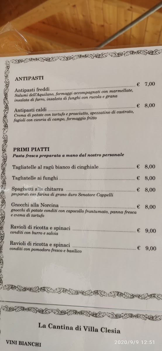 Menu Ristorante Villa Clesia-8