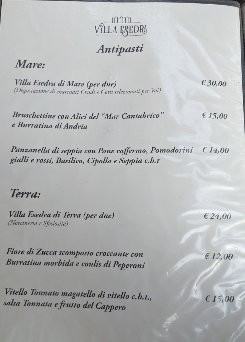 Menu Ristorante Villa Esedra-10