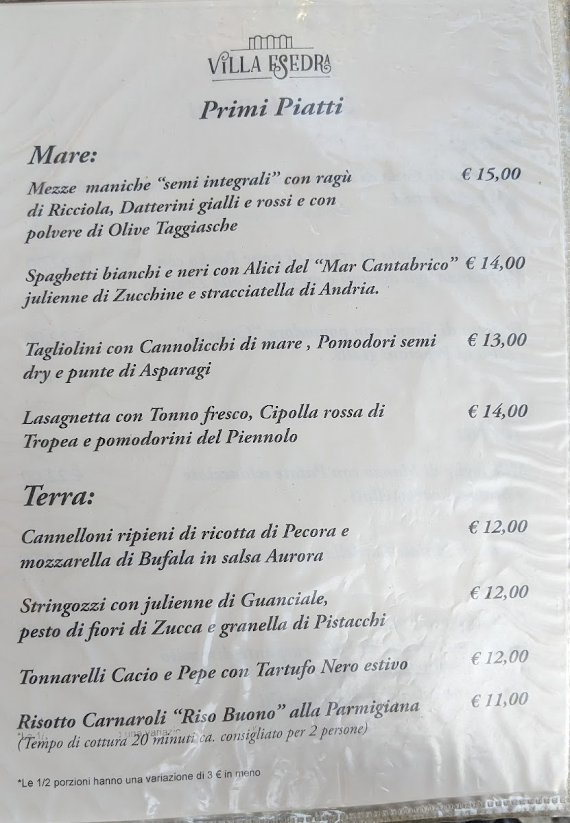 Menu Ristorante Villa Esedra-2