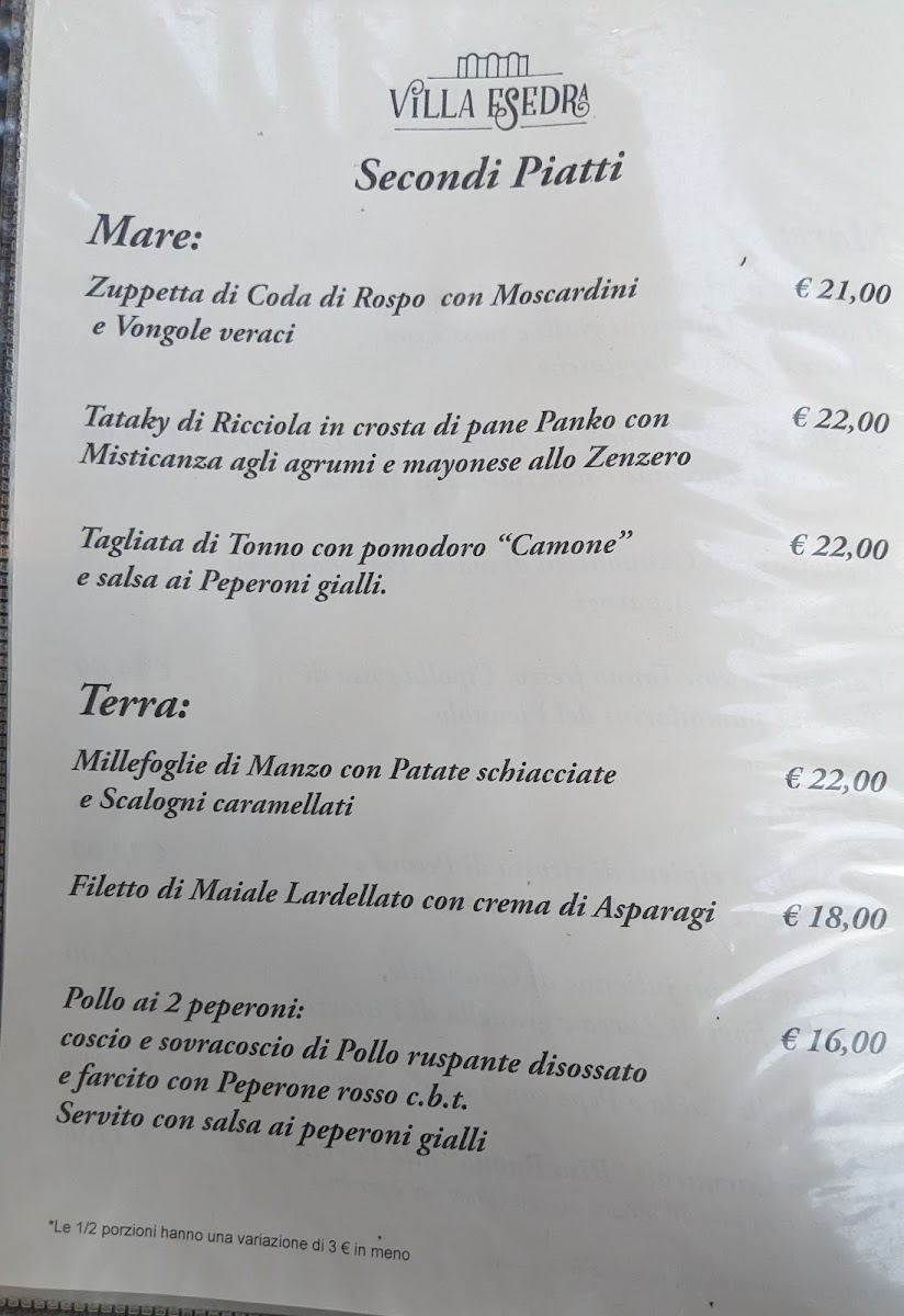 Menu Ristorante Villa Esedra-5