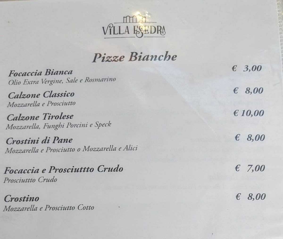 Menu Ristorante Villa Esedra-7