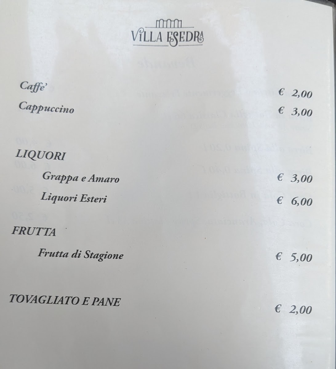 Menu Ristorante Villa Esedra-9