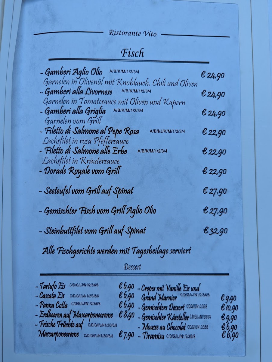 Menu Ristorante Vito-1