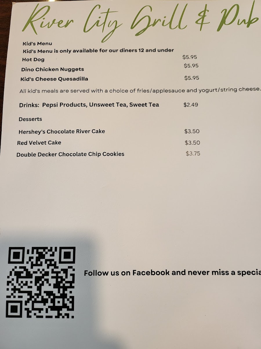 Menu River City Grill & Pub-9