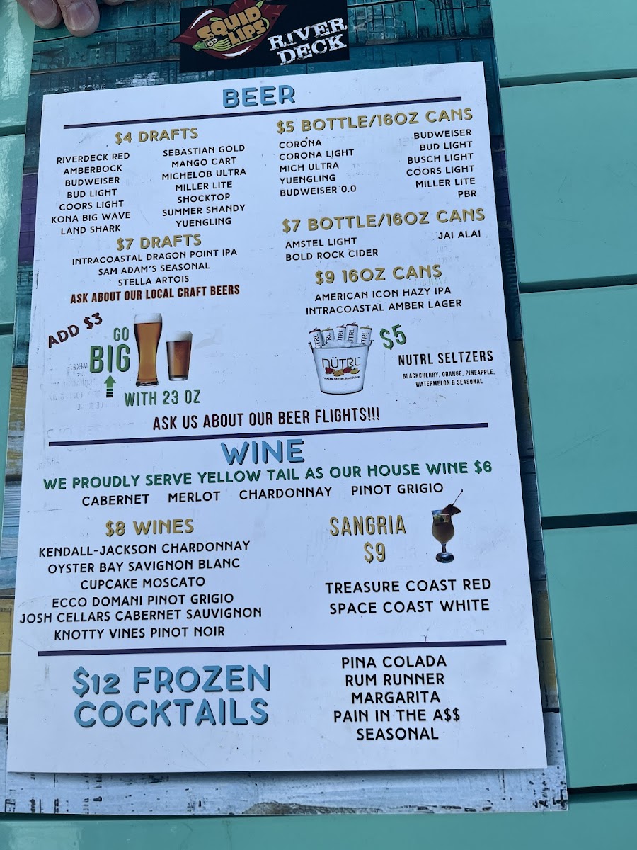 Menu River Deck At Squid Lips-3