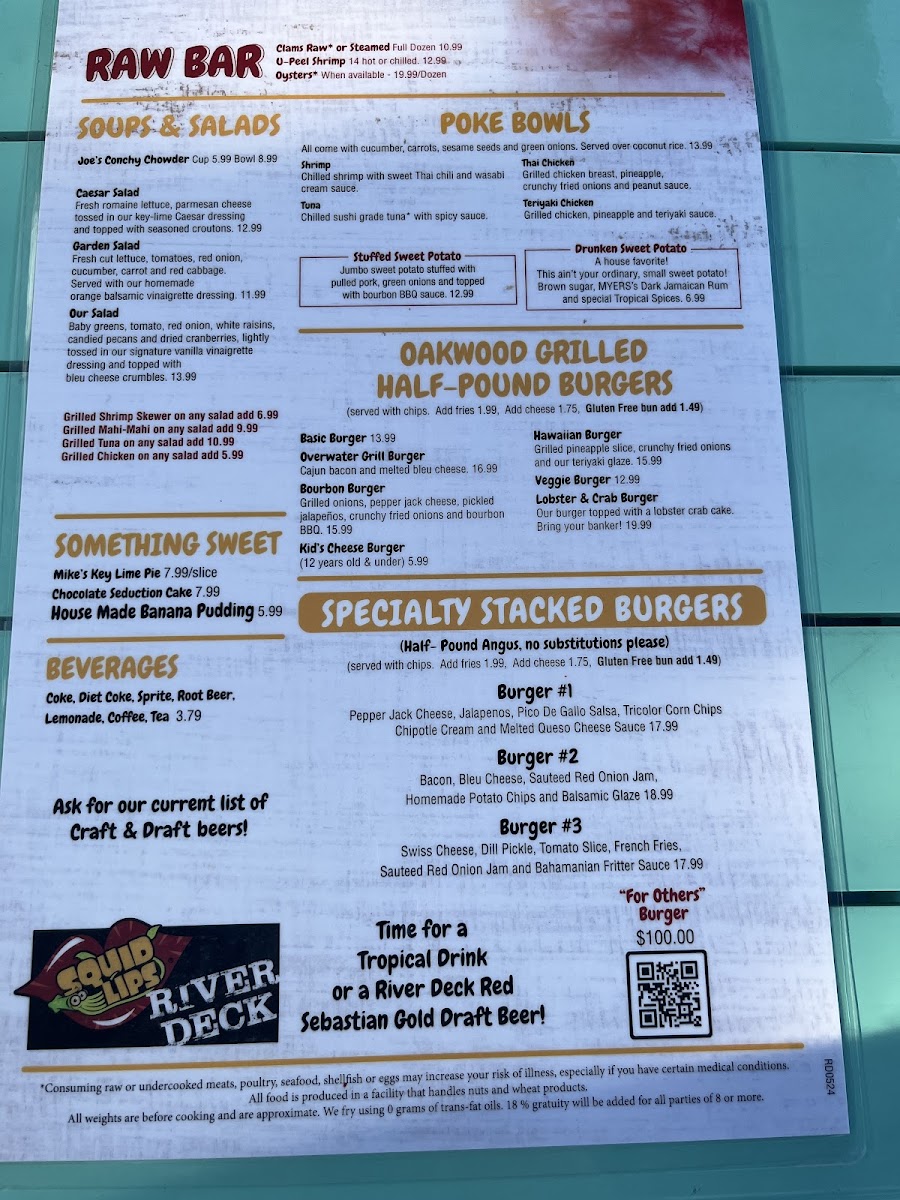 Menu River Deck At Squid Lips-7
