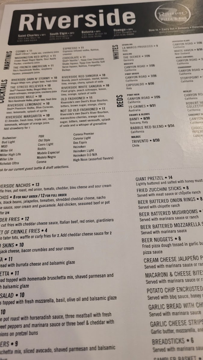 Menu Riverside Pizza & Pub - Oswego-7