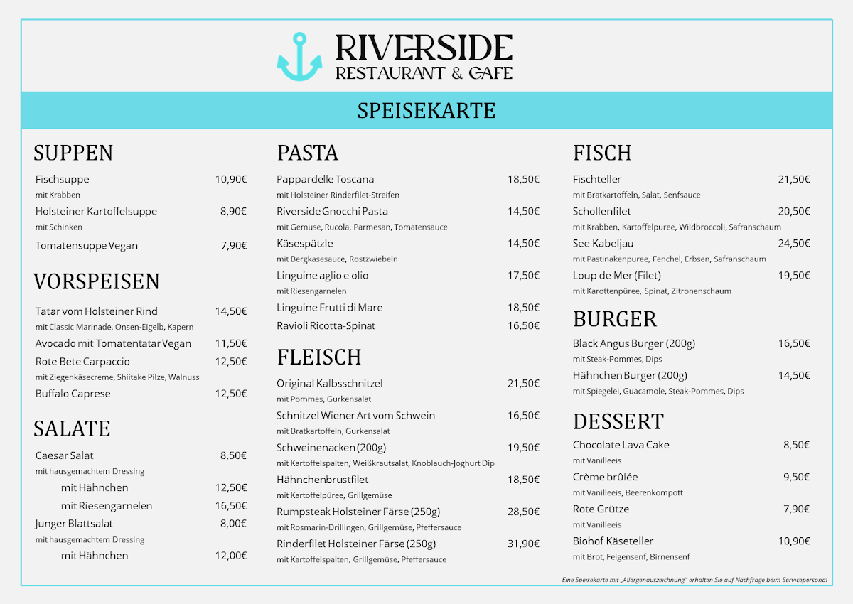 Menu Riverside Restaurant & Cafe-1