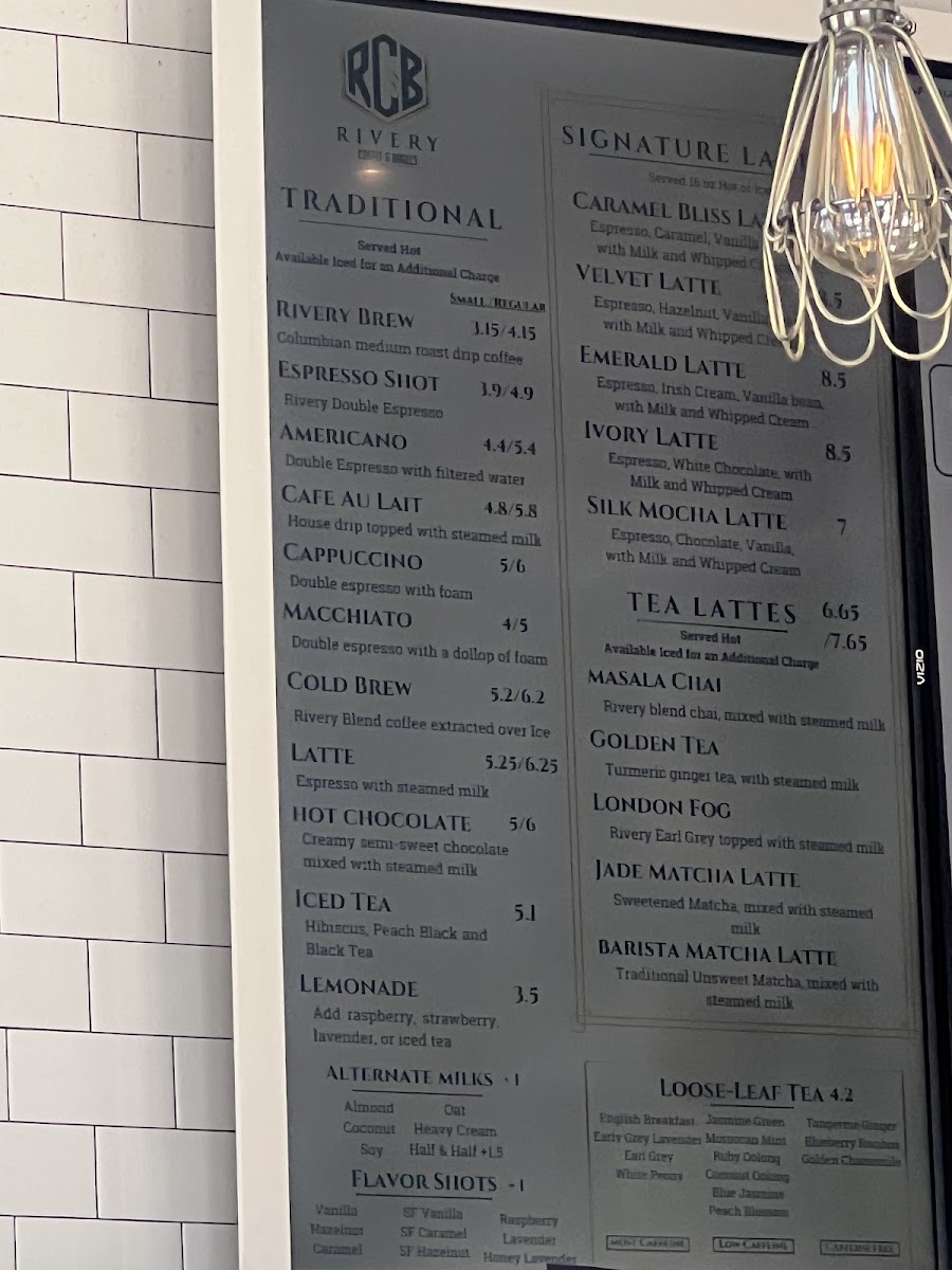 Menu Rivery Coffee & Bagels-1