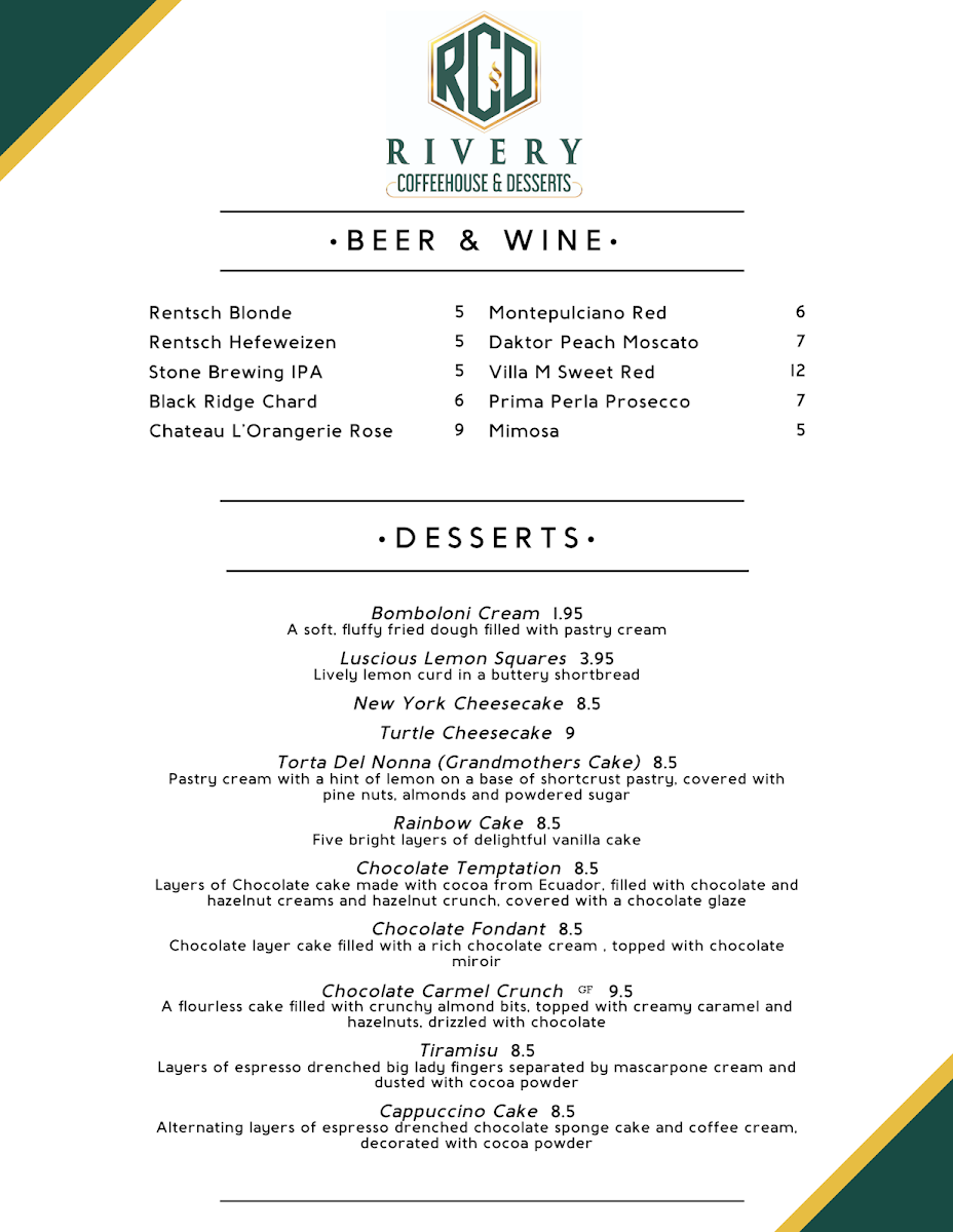 Menu Rivery Coffee & Bagels-10