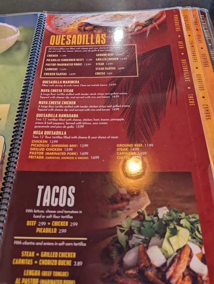Menu Riviera Maya Mexican Bar & Grill-10