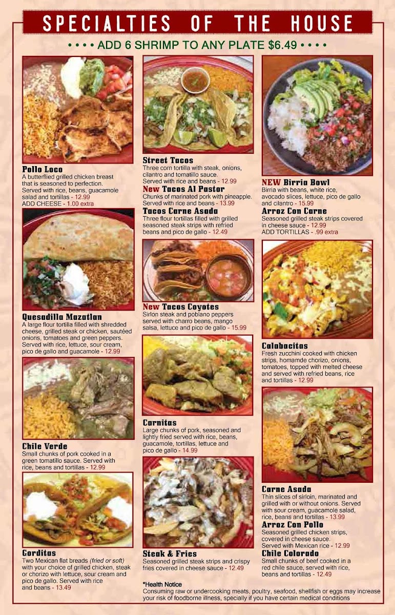 Menu Riviera Maya Mexican Grill-6