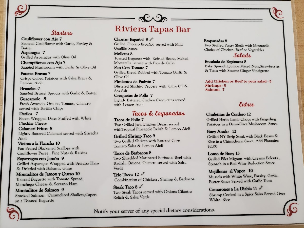 Menu Riviera Tapas Bar-2