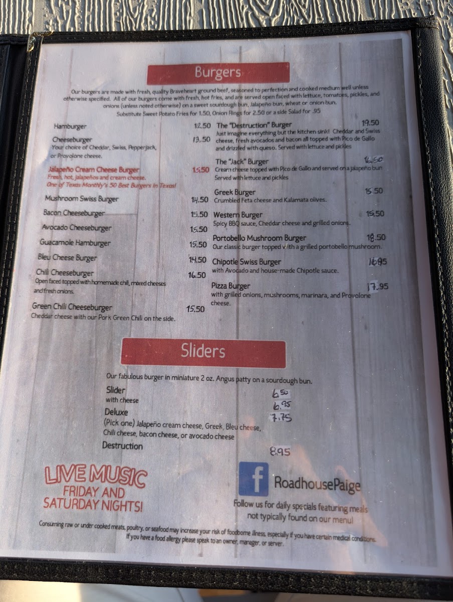 Menu Roadhouse Paige-7