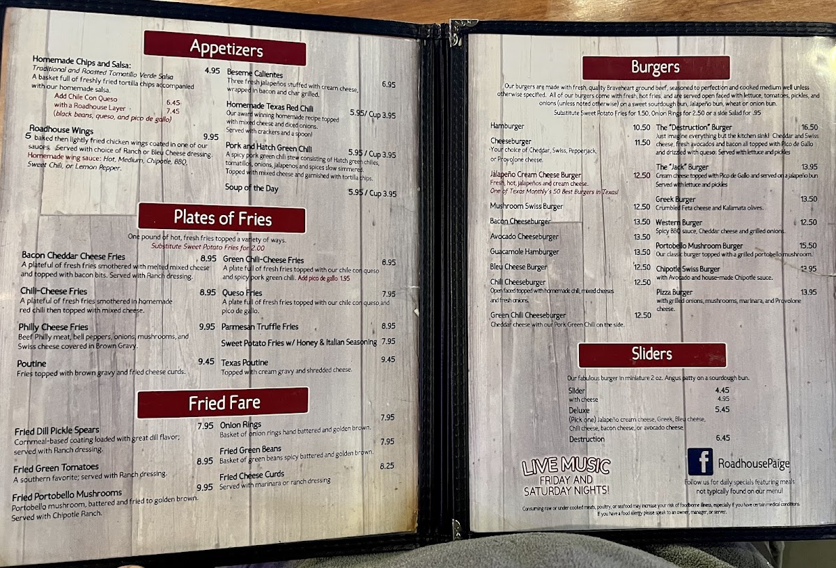 Menu Roadhouse Paige-8
