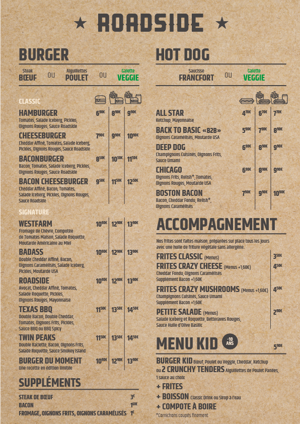 Menu Roadside | Burger Restaurant Fougères-2
